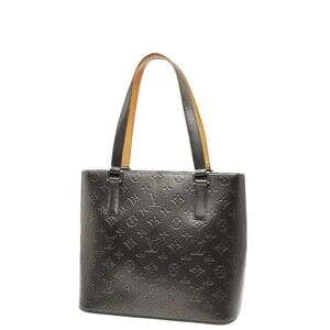 Louis Vuitton Stockton Noir Leather Black Shoulder Matte Tote Monogram Bag